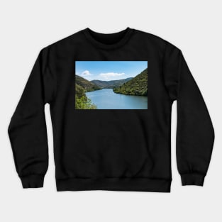 Point of view shot of terraced vineyards in Douro Valley Crewneck Sweatshirt